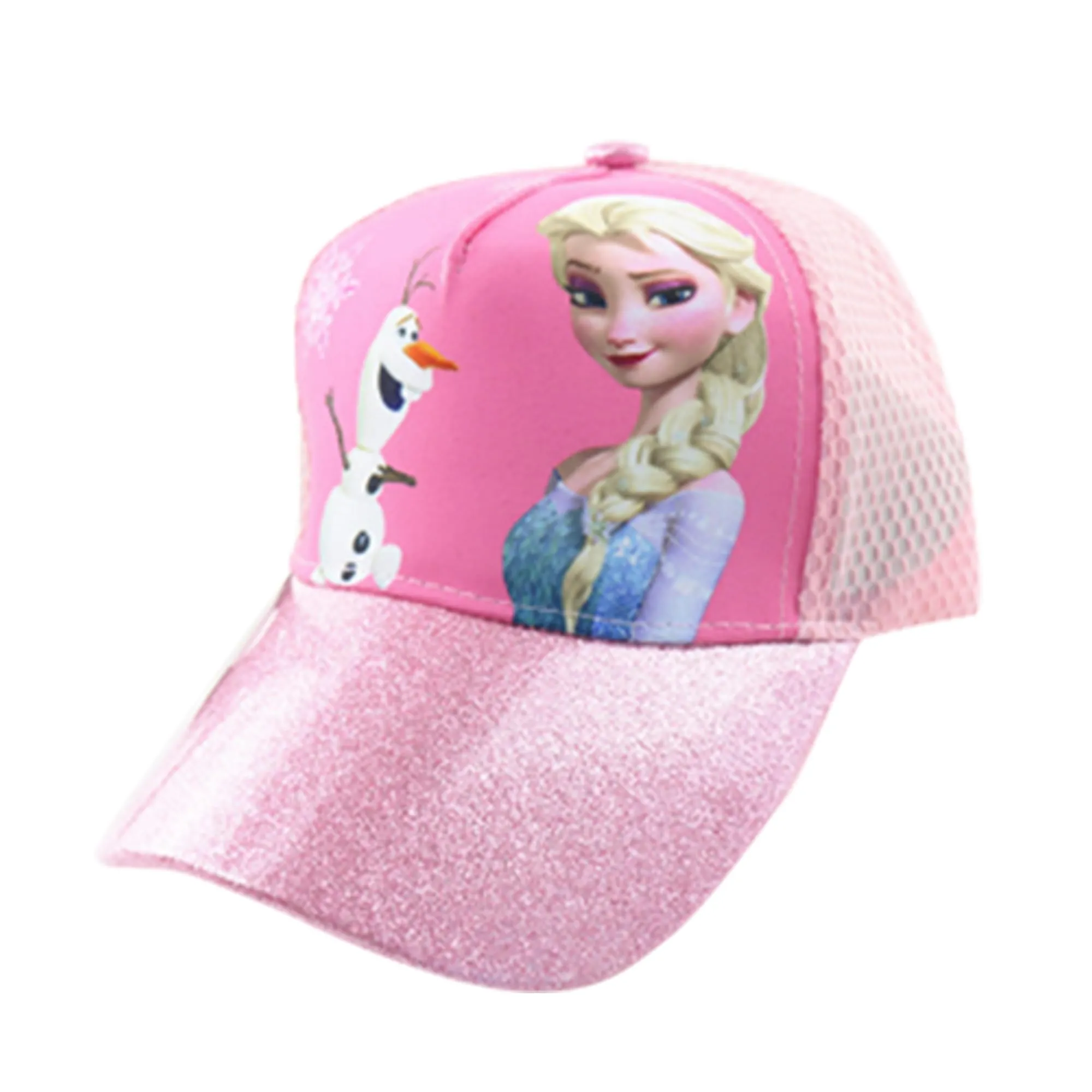 Kuber Industries Pack of 4 Princess Cap | Adjustable Cap for Boys and Girls | Cartoon Character Printed Little Cap for Kids | Cap for 7-12 Year Old Baby Girls and Boys |T206221-A | Pink