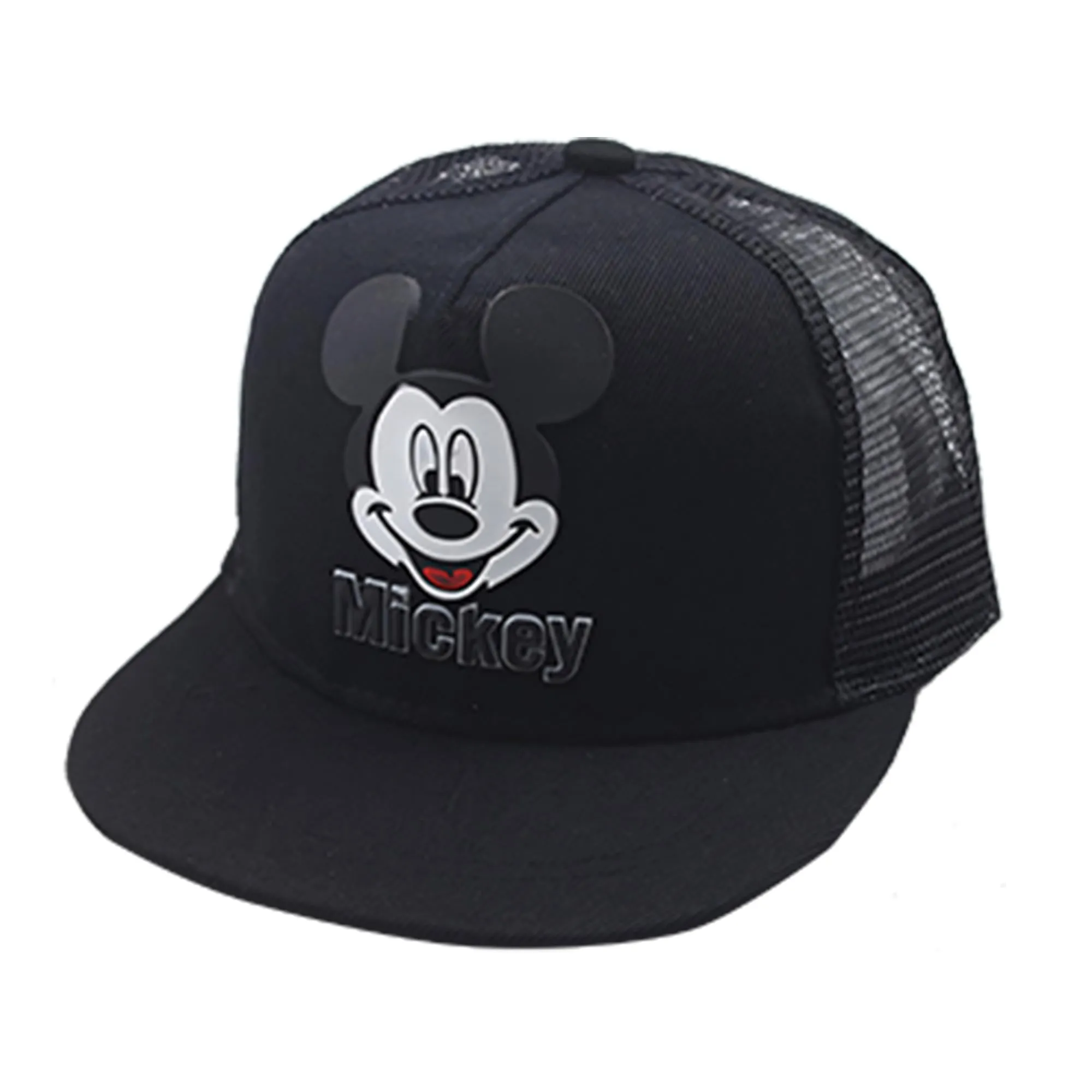 Kuber Industries Pack of 6 Mickey Mouse Cap | Adjustable Cap for Boys and Girls | Cartoon Character Printed Little Cap for Kids | Cap for 7-12 Year Old Baby Girls and Boys | QI0092-C | Black