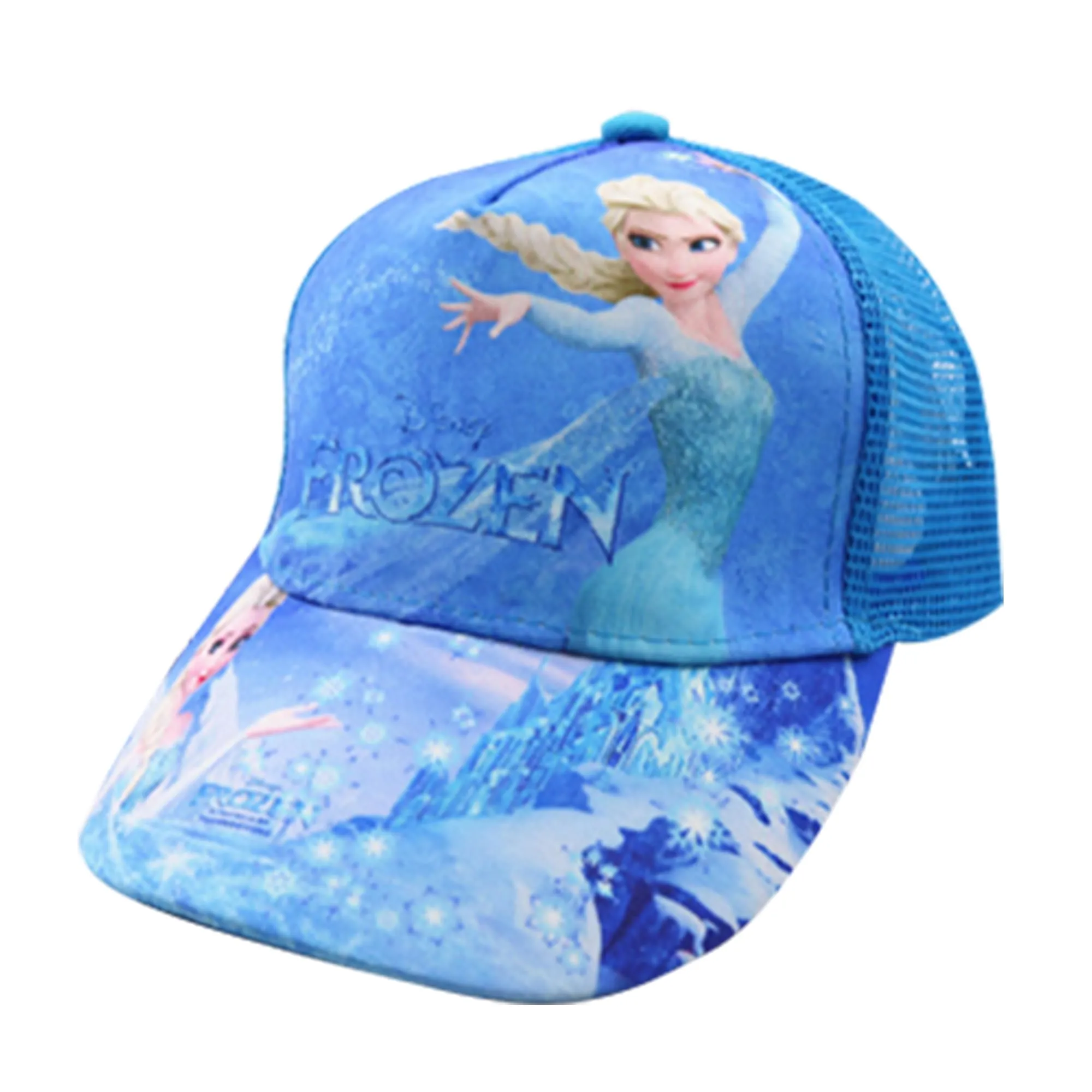 Kuber Industries Pack of 6 Princess Cap | Adjustable Cap for Boys and Girls | Cartoon Character Printed Little Cap for Kids | Cap for 7-12 Year Old Baby Girls and Boys | QI0015 | Aqua
