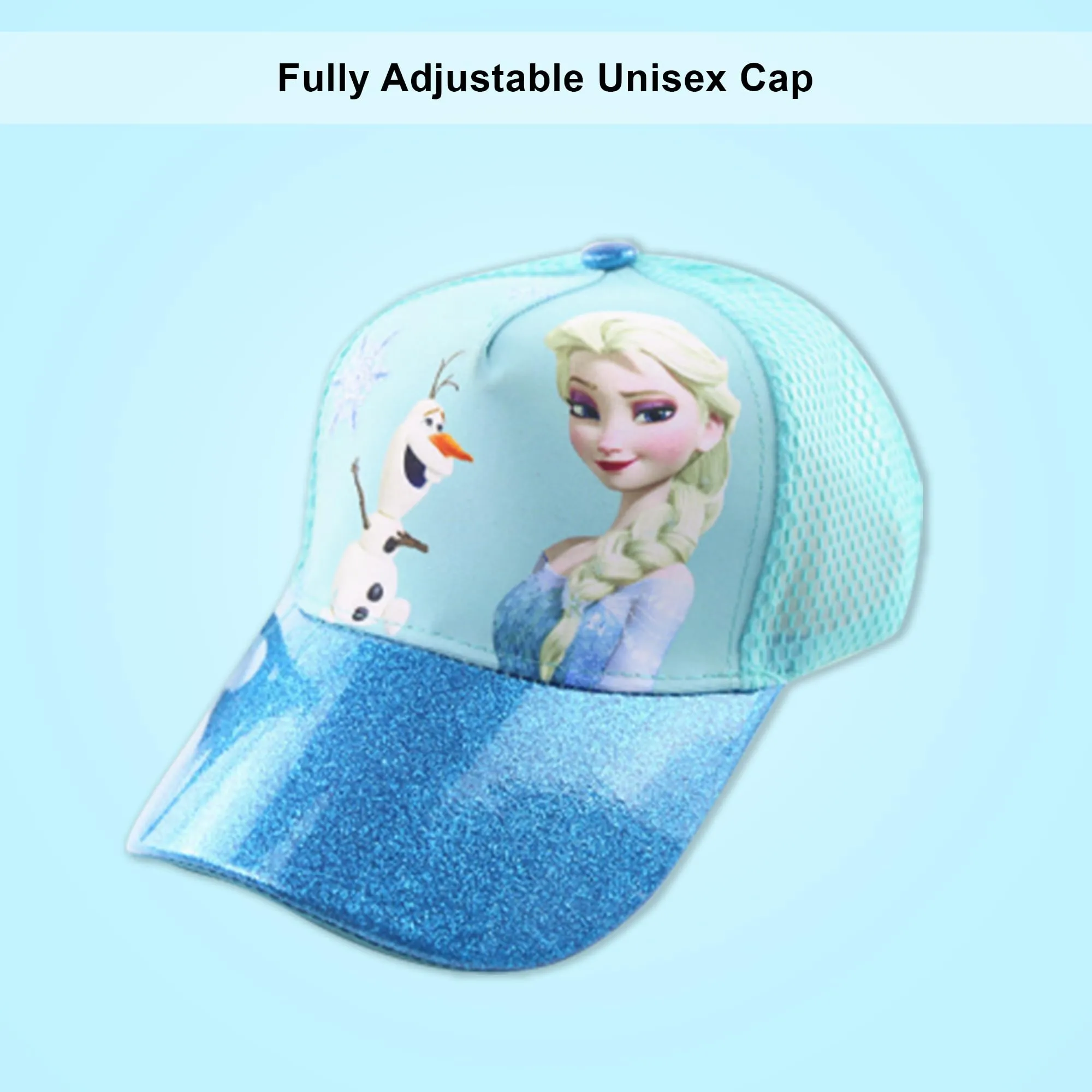 Kuber Industries Pack of 6 Princess Cap | Adjustable Cap for Boys and Girls | Cartoon Character Printed Little Cap for Kids | Cap for 7-12 Year Old Baby Girls and Boys |T206221-B | Light Aqua