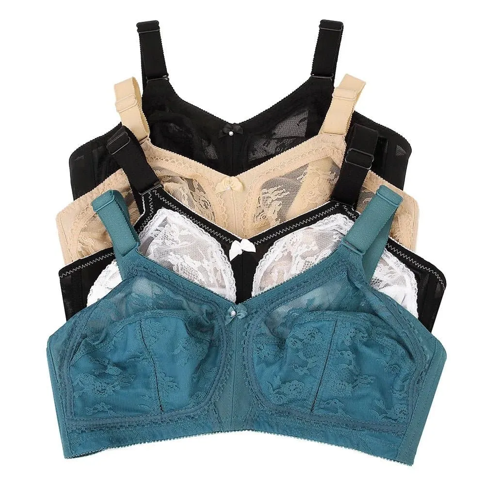 Lace Bra Full Cup D E - Comfortable Wire-Free Support