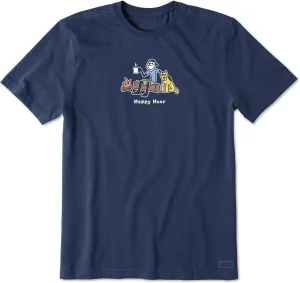 Life is Good Men's Crusher Tee Shirt, Short Sleeve Cotton Graphic T-Shirts, Happy Hour