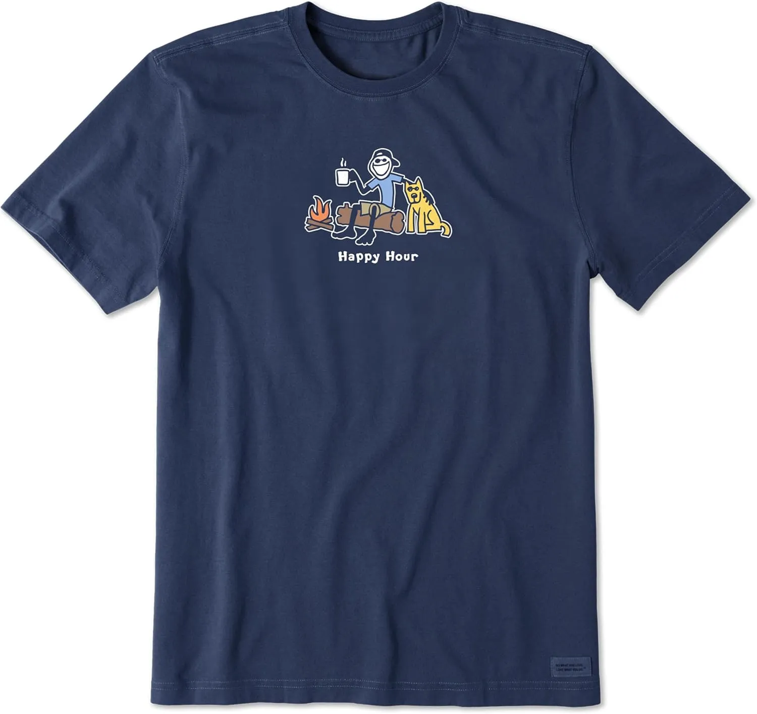 Life is Good Men's Crusher Tee Shirt, Short Sleeve Cotton Graphic T-Shirts, Happy Hour