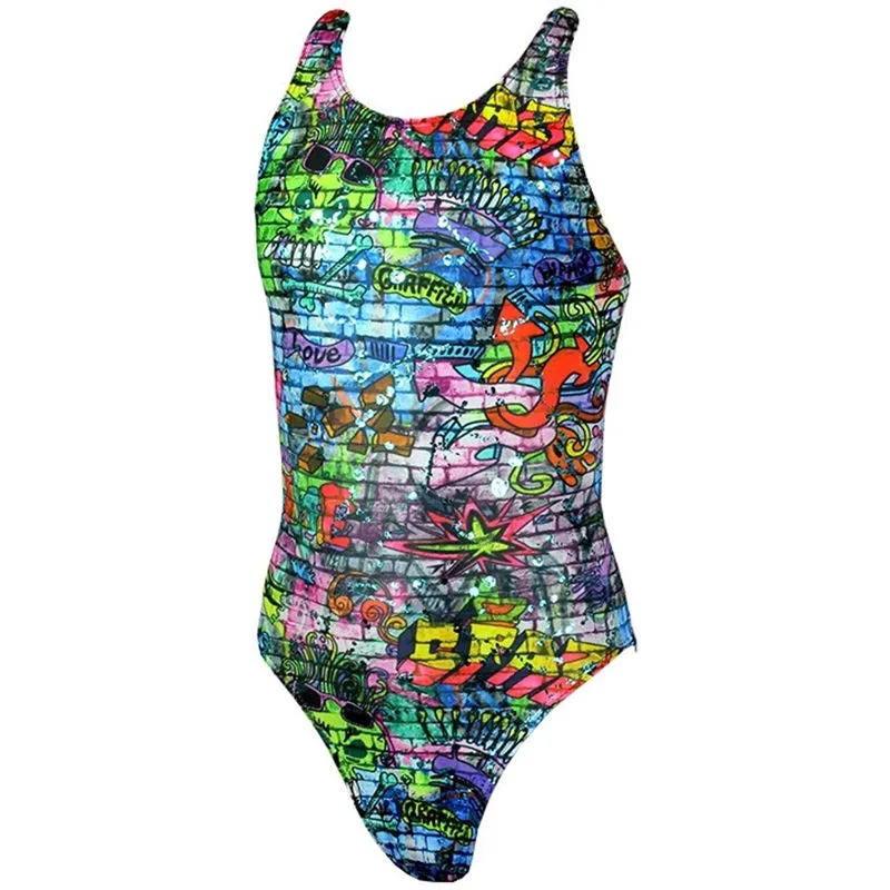 Maru - Mix Up Sparkle Rave Back Girls Swimsuit - Multi/Aqua