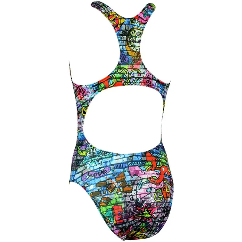 Maru - Mix Up Sparkle Rave Back Girls Swimsuit - Multi/Aqua