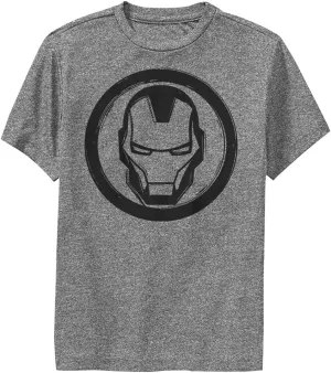 Marvel Universe Woodcut Ironman Boys Short Sleeve Tee Shirt