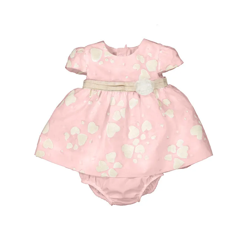 Mayoral Newborn Girl Heart Print Ceremony Dress