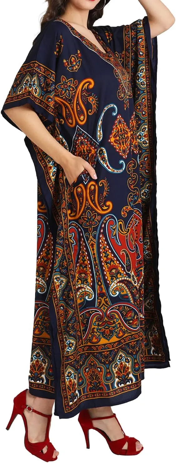 Miss Lavish London Kaftan Dresses for Women Beach Coverups Plus Size African & Dubai Kaftans Ideal for Loungewear & Swimwear