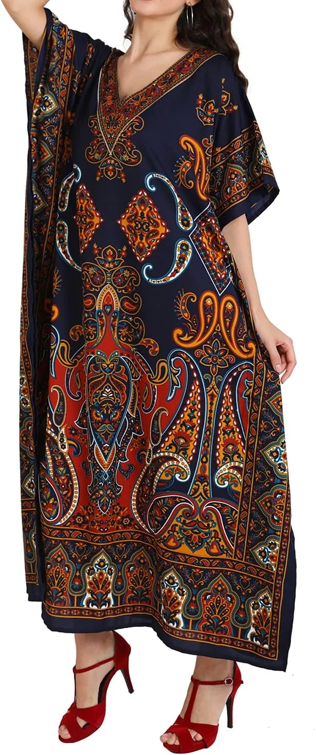 Miss Lavish London Kaftan Dresses for Women Beach Coverups Plus Size African & Dubai Kaftans Ideal for Loungewear & Swimwear
