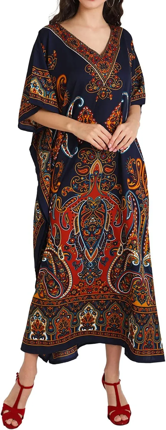 Miss Lavish London Kaftan Dresses for Women Beach Coverups Plus Size African & Dubai Kaftans Ideal for Loungewear & Swimwear