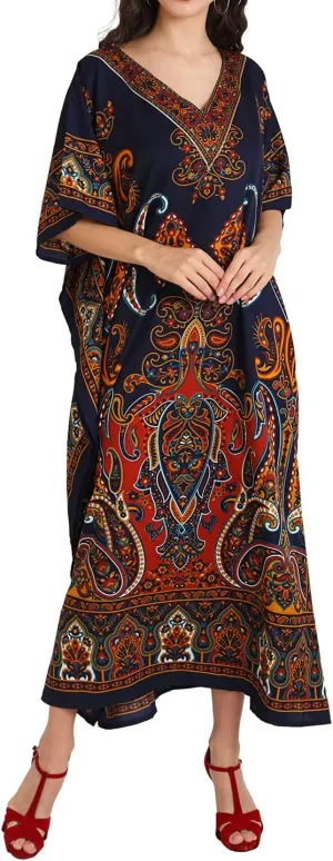 Miss Lavish London Kaftan Dresses for Women Beach Coverups Plus Size African & Dubai Kaftans Ideal for Loungewear & Swimwear