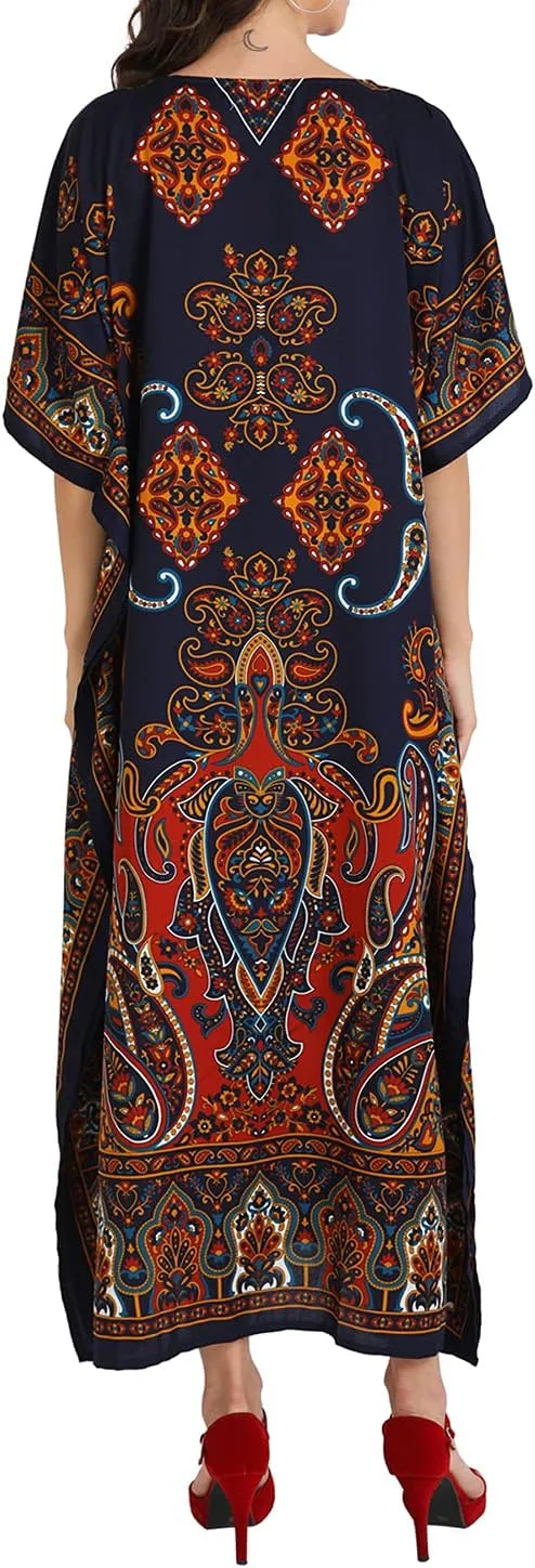 Miss Lavish London Kaftan Dresses for Women Beach Coverups Plus Size African & Dubai Kaftans Ideal for Loungewear & Swimwear