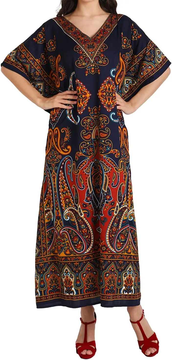 Miss Lavish London Kaftan Dresses for Women Beach Coverups Plus Size African & Dubai Kaftans Ideal for Loungewear & Swimwear