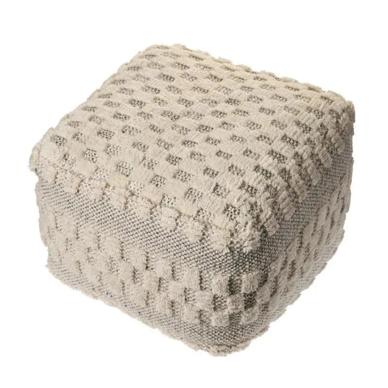 Natural Lr99765 Cream/Light Gray Pouf