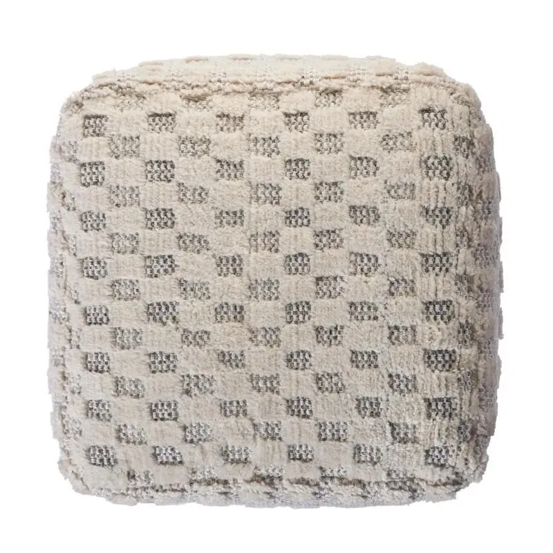 Natural Lr99765 Cream/Light Gray Pouf