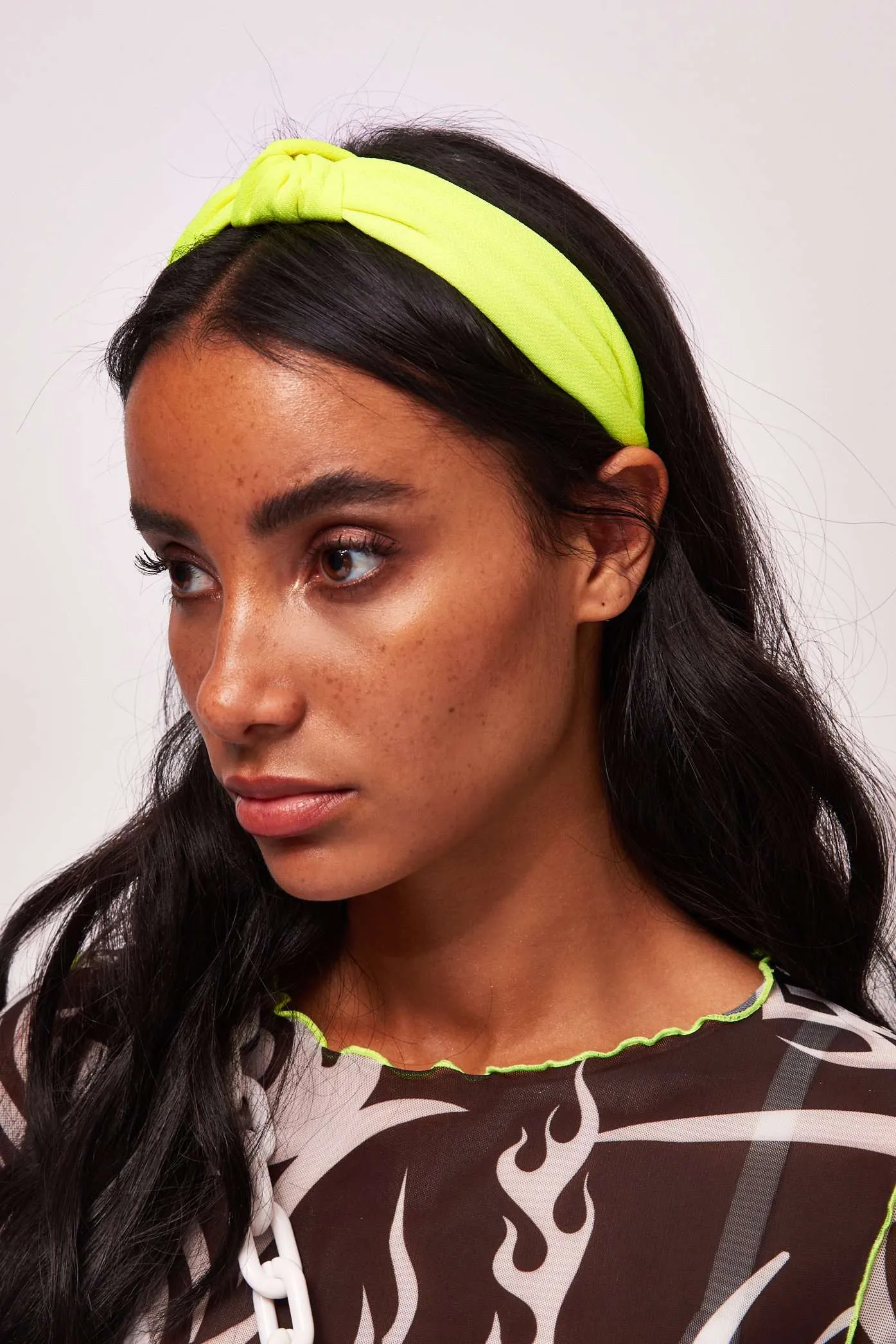 Neon Green Velvet Knot Headband