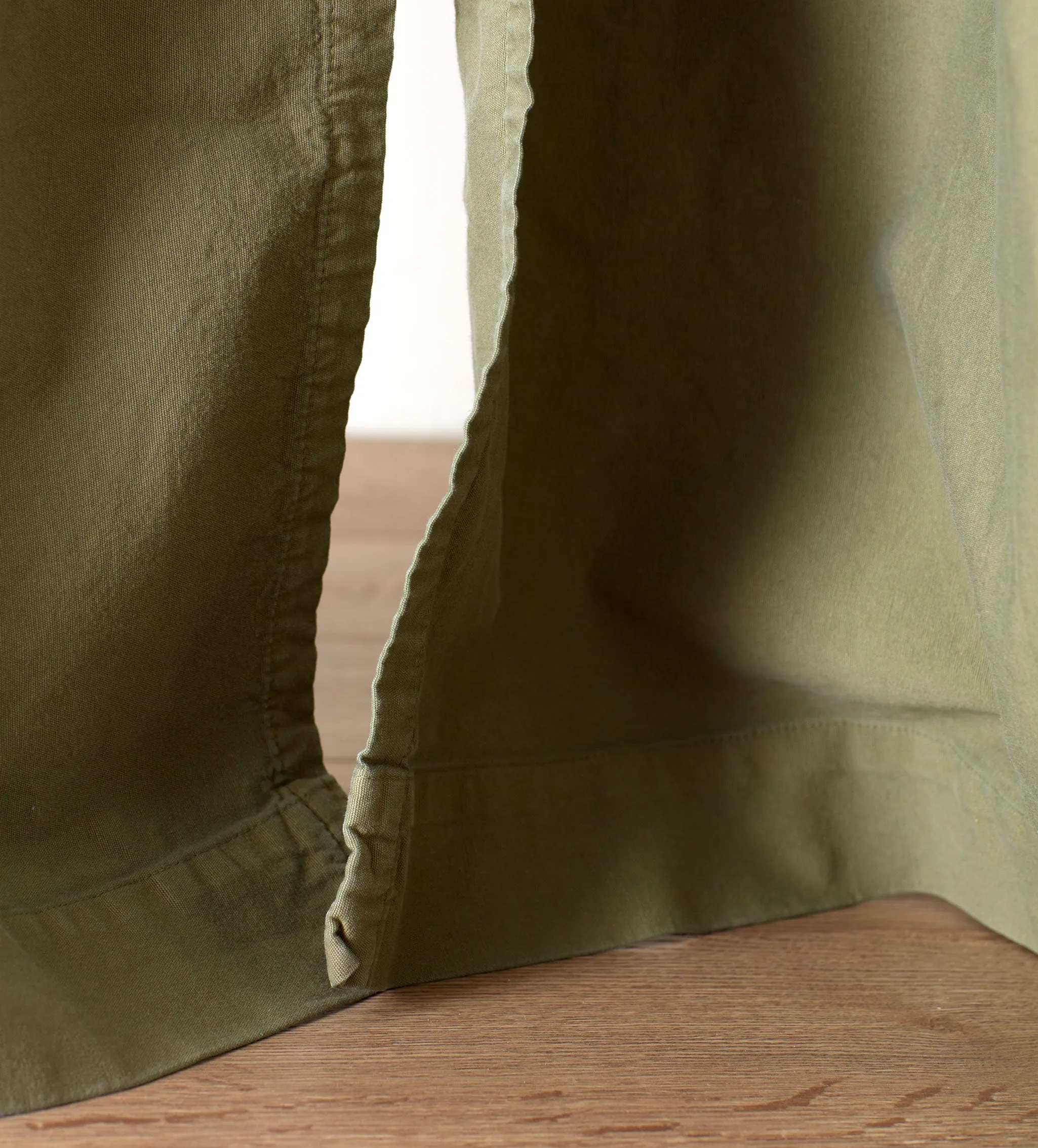 Olive Green Finn 100% Cotton Loop Top Curtain (Single)