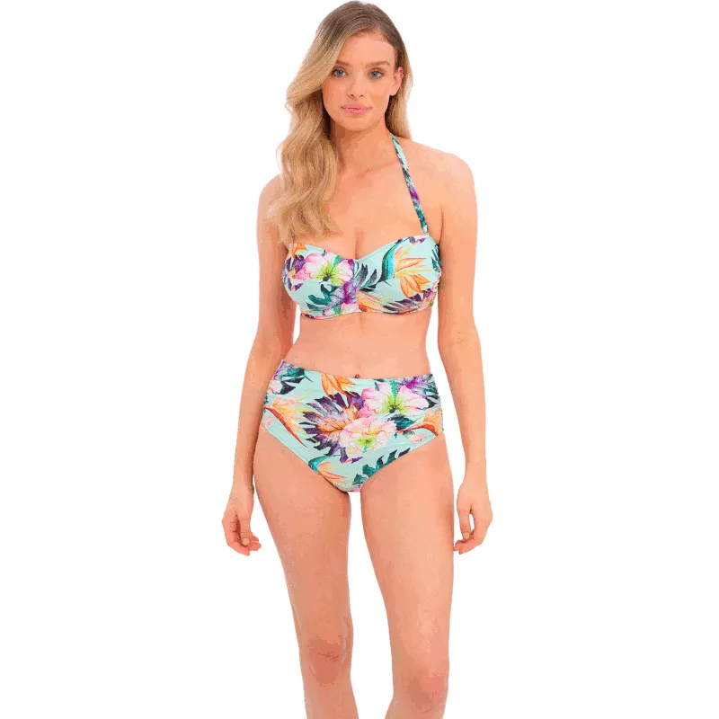 Paradiso Full Bikini Brief Soft Mint Floral Print - Fantasie Swim