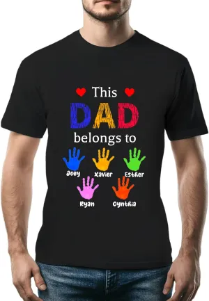 Personalized Fathers Day T-Shirt, Custom Best Gifts for Dad from Daughter Kids Wife, Customized Birthday Present
