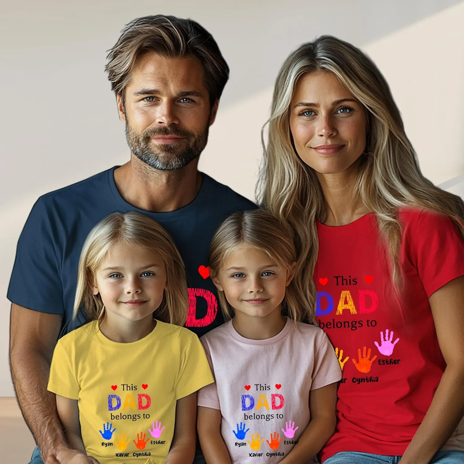 Personalized Fathers Day T-Shirt, Custom Best Gifts for Dad from Daughter Kids Wife, Customized Birthday Present