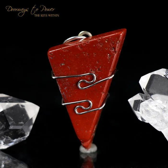 Red Fire Azeztulite Crystal Pendant .925 SS