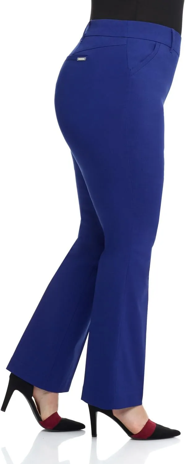 Rekucci Curvy Woman Ease into Comfort Barely Bootcut Plus Size Pant