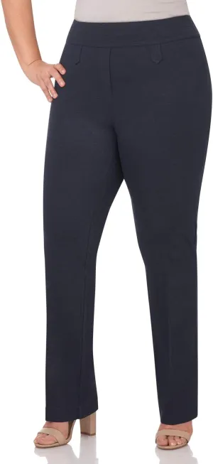 Rekucci Curvy Woman Secret Figure Knit Bootcut Plus Size Pant w/Tummy Control