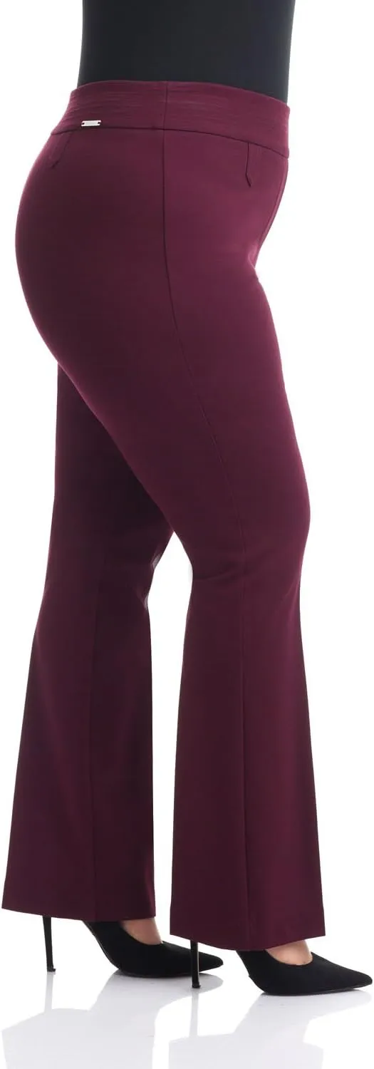 Rekucci Curvy Woman Secret Figure Knit Bootcut Plus Size Pant w/Tummy Control