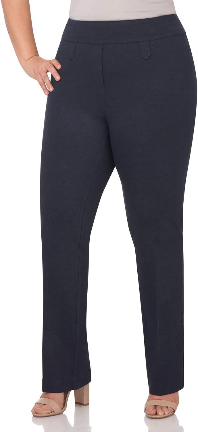 Rekucci Curvy Woman Secret Figure Knit Bootcut Plus Size Pant w/Tummy Control