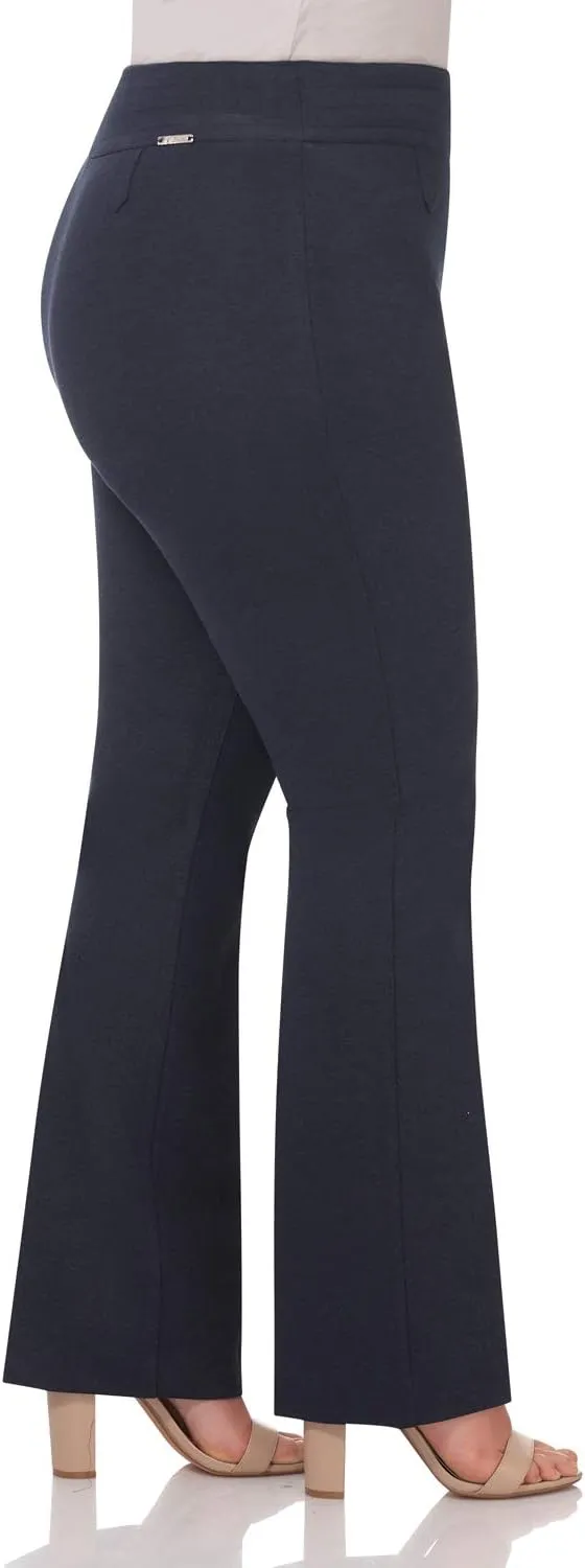 Rekucci Curvy Woman Secret Figure Knit Bootcut Plus Size Pant w/Tummy Control