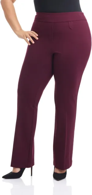 Rekucci Curvy Woman Secret Figure Knit Bootcut Plus Size Pant w/Tummy Control
