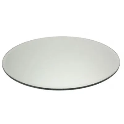 Round Mirror Candle Plate with Bevelled Edge (30cm)