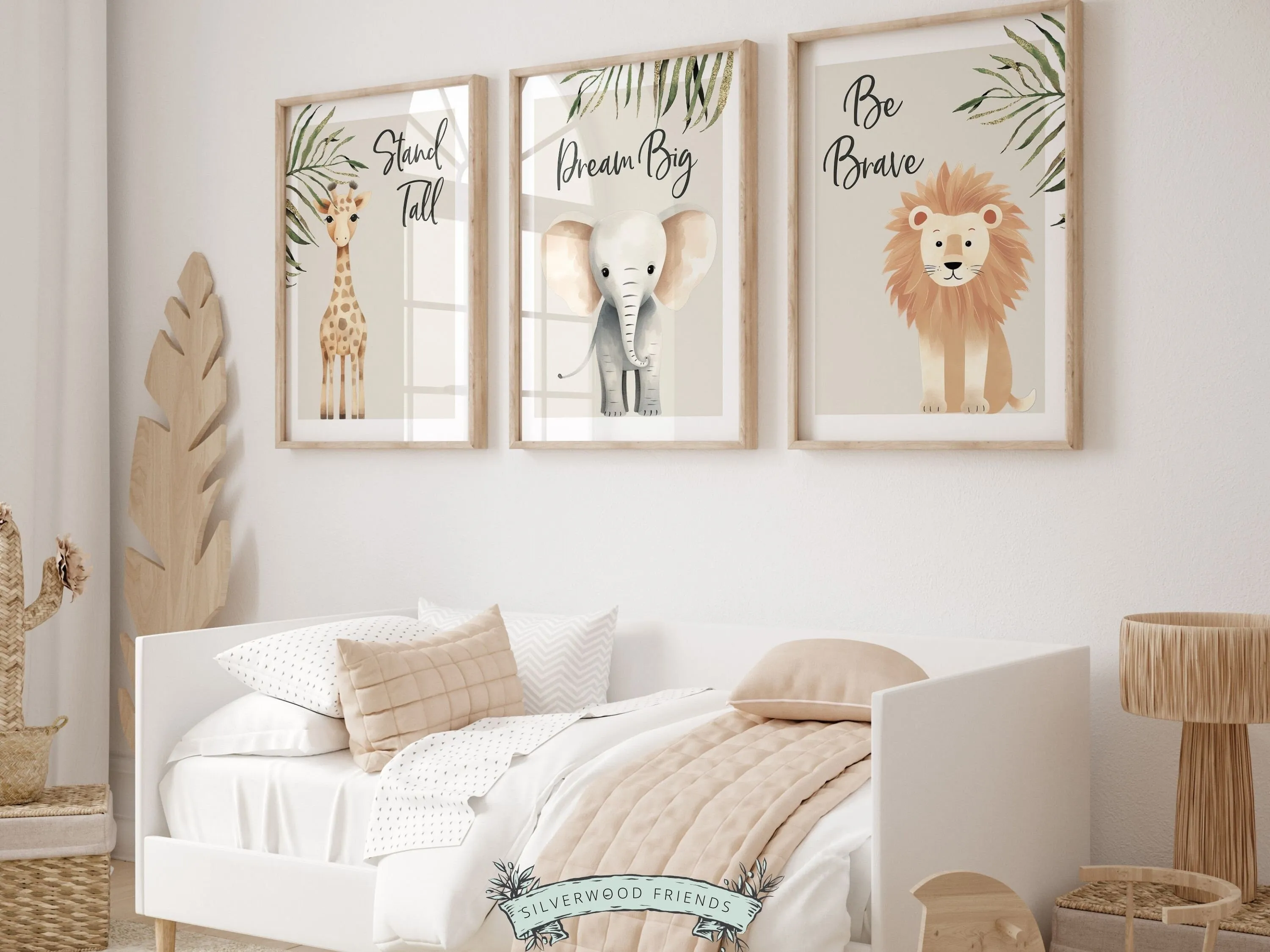 Safari Jungle Animal Nursery Prints Set of 3