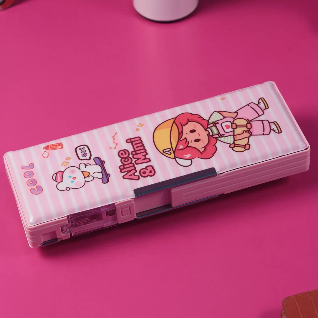 School Items for Kids -Customized Cartoon Printed Geometry Box