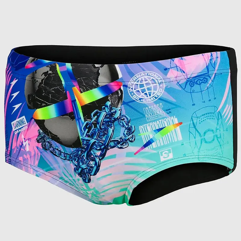 Speedo - Men's 17cm Club Training Placement Brief - Black/Blue