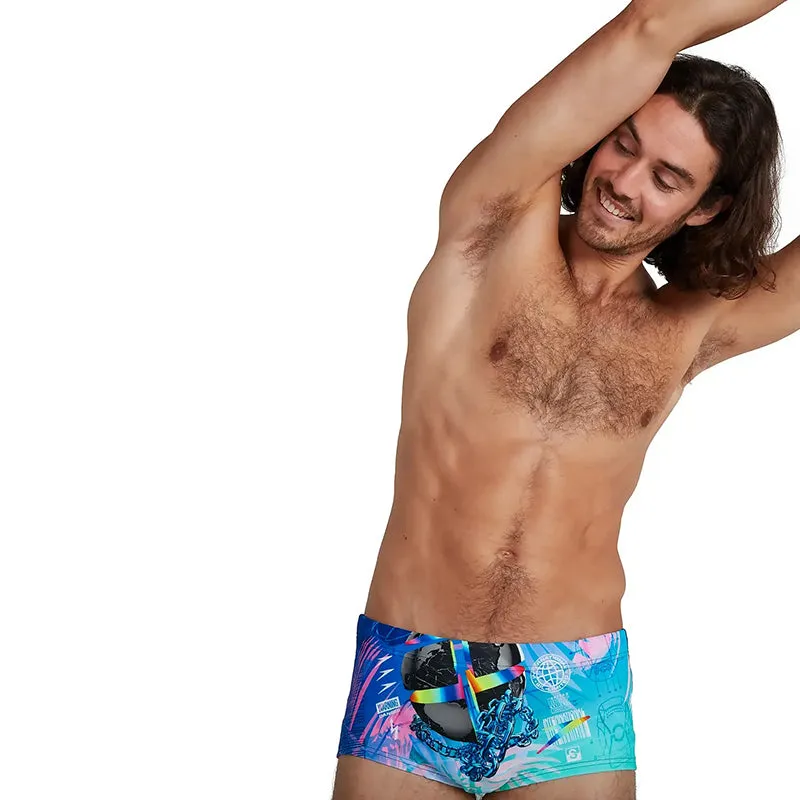Speedo - Men's 17cm Club Training Placement Brief - Black/Blue
