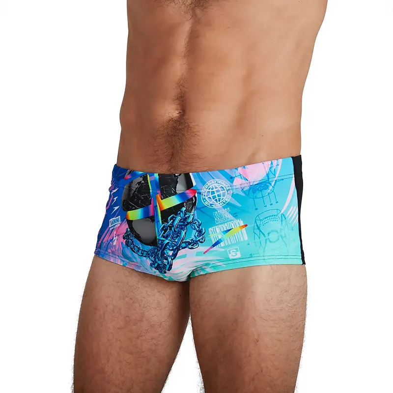 Speedo - Men's 17cm Club Training Placement Brief - Black/Blue
