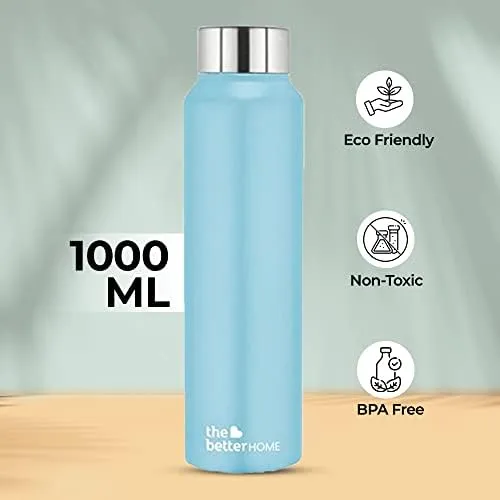 The Better Home FUMATO Turbo 250W Electric Hand Blender & Stainless Steel Water Bottle 1 Litre Pack of 2 Light Blue