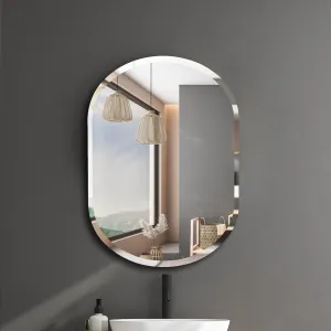 The Deqor Wall Mirror for Bathroom |Decorative Mirror| Frameless Wall Mount Mirror| Washbasin Mirror| Mirror for room| Looking Mirror Glass| Mirror for Bedroom| Capsule Mirror|18 * 24 Inch (BM1824A4)