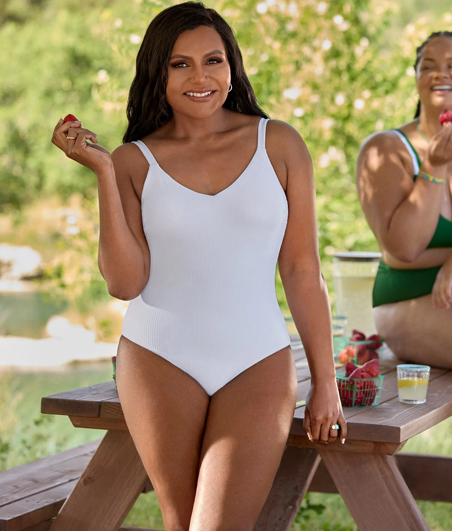 The Marco One Piece - Eco Ribbed - White - Classic