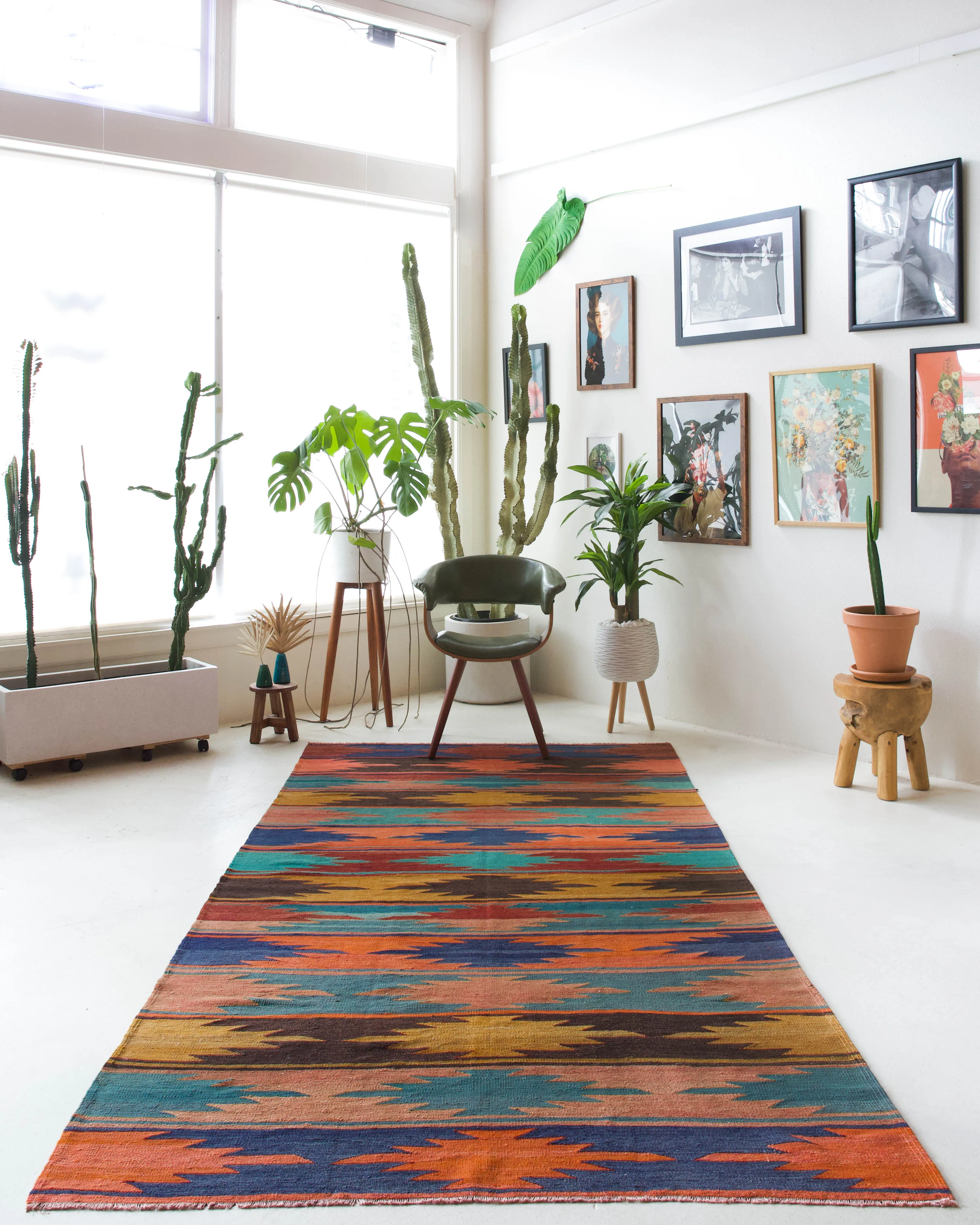 Vintage Afyon Kilim Rug 5'x10'3"