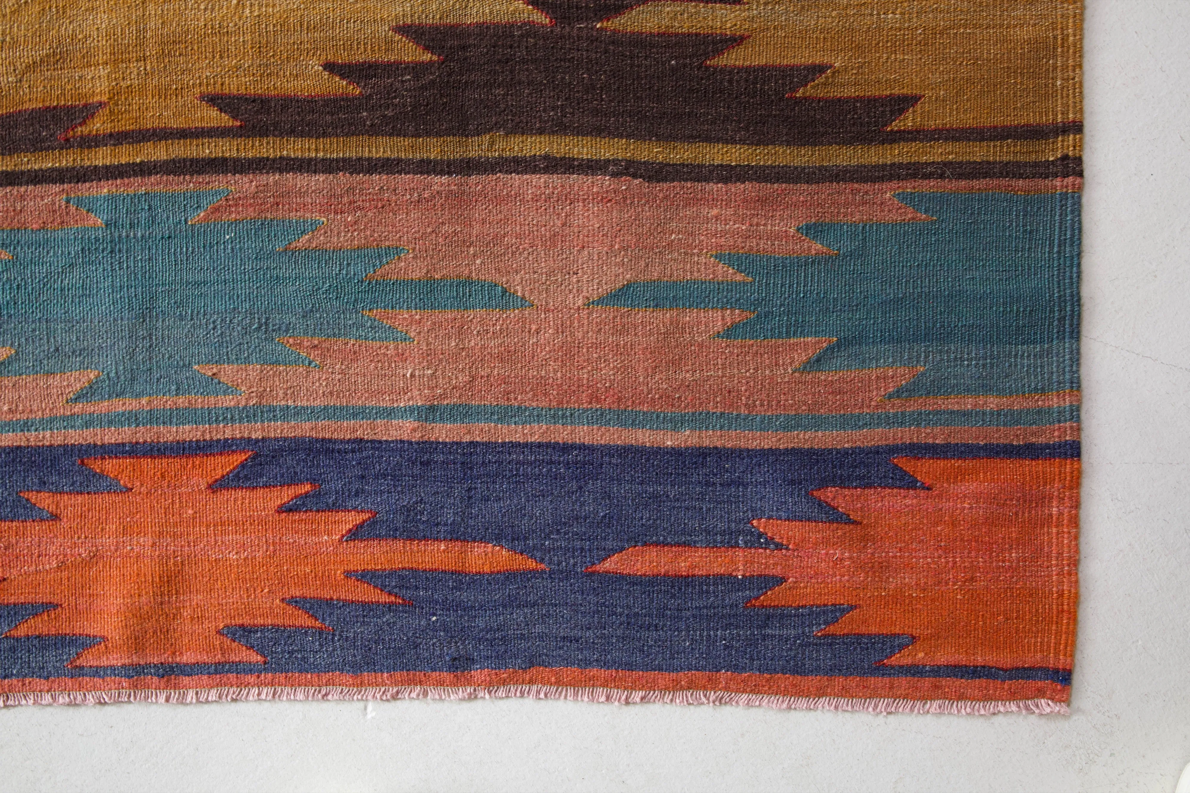 Vintage Afyon Kilim Rug 5'x10'3"
