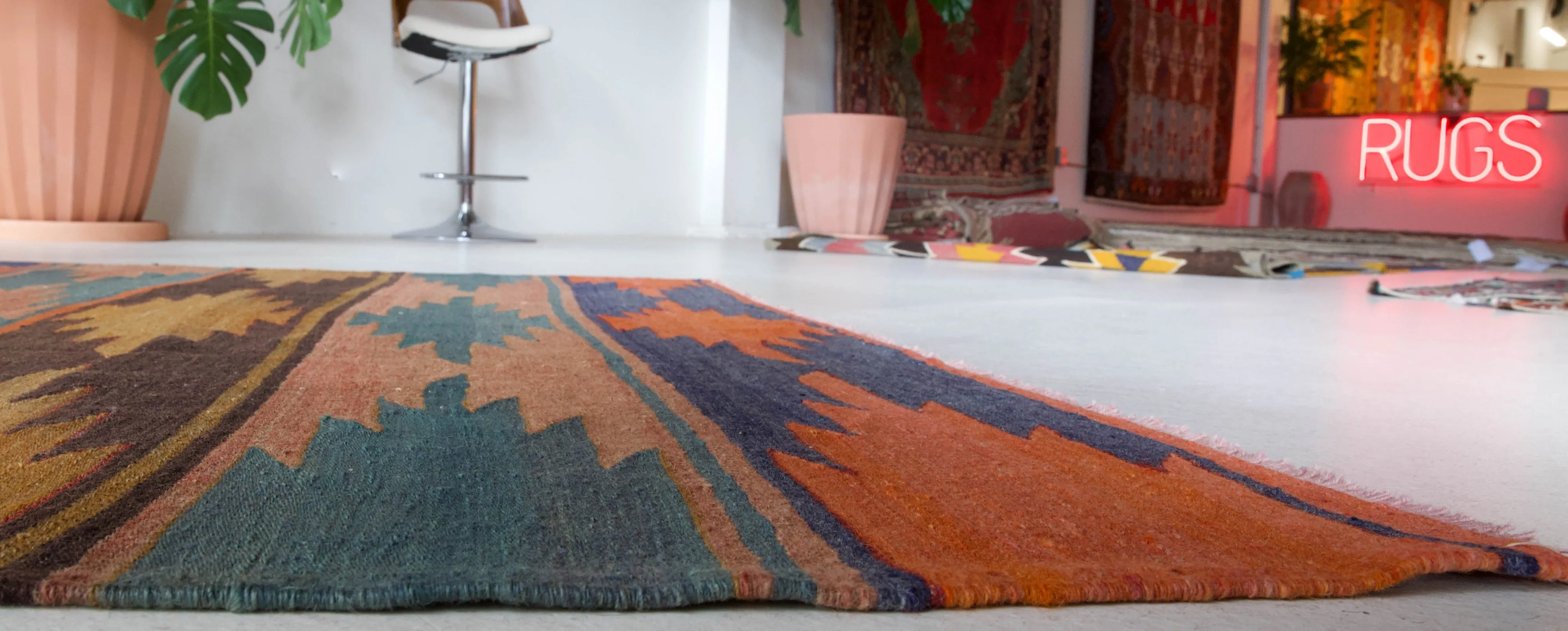 Vintage Afyon Kilim Rug 5'x10'3"