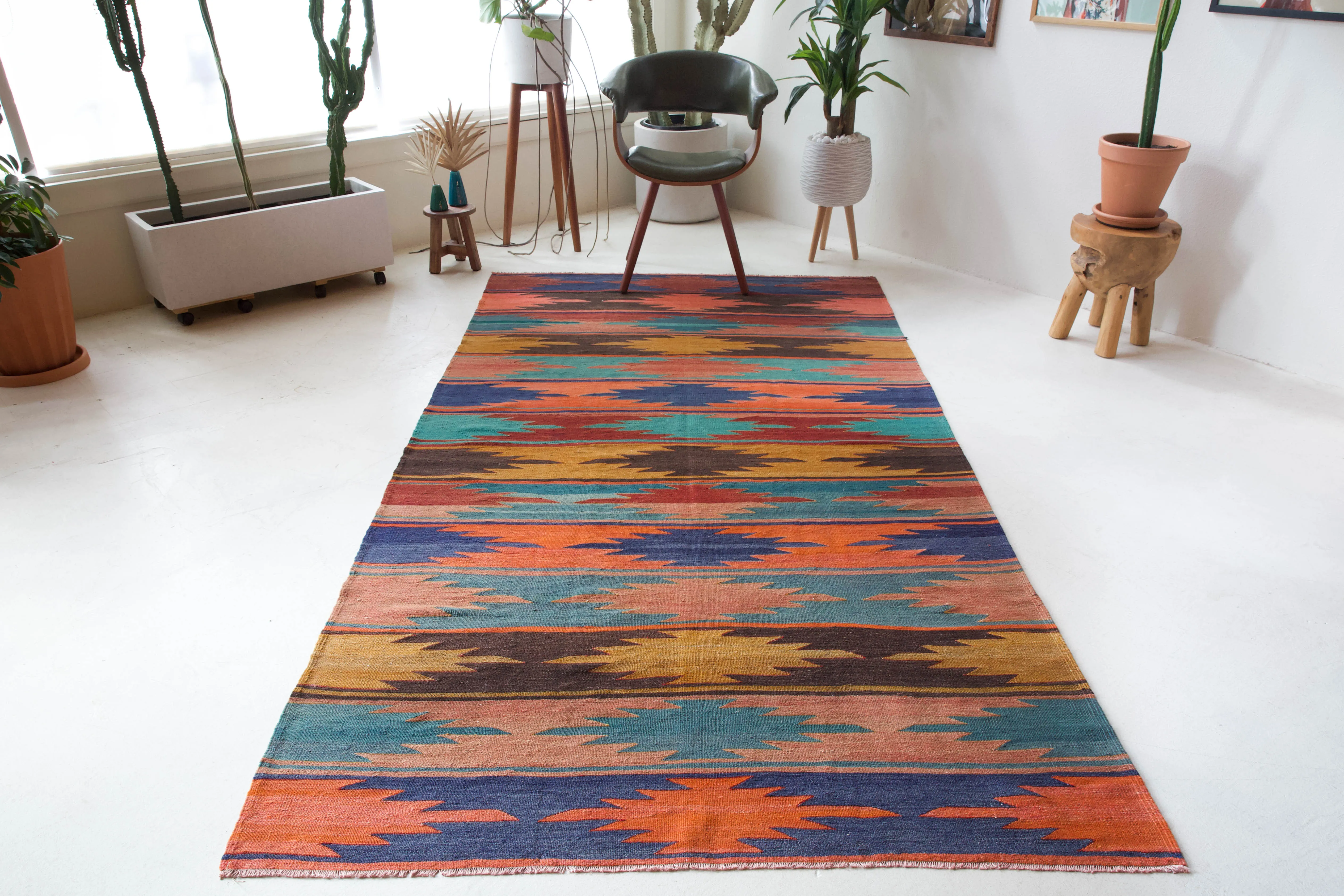 Vintage Afyon Kilim Rug 5'x10'3"