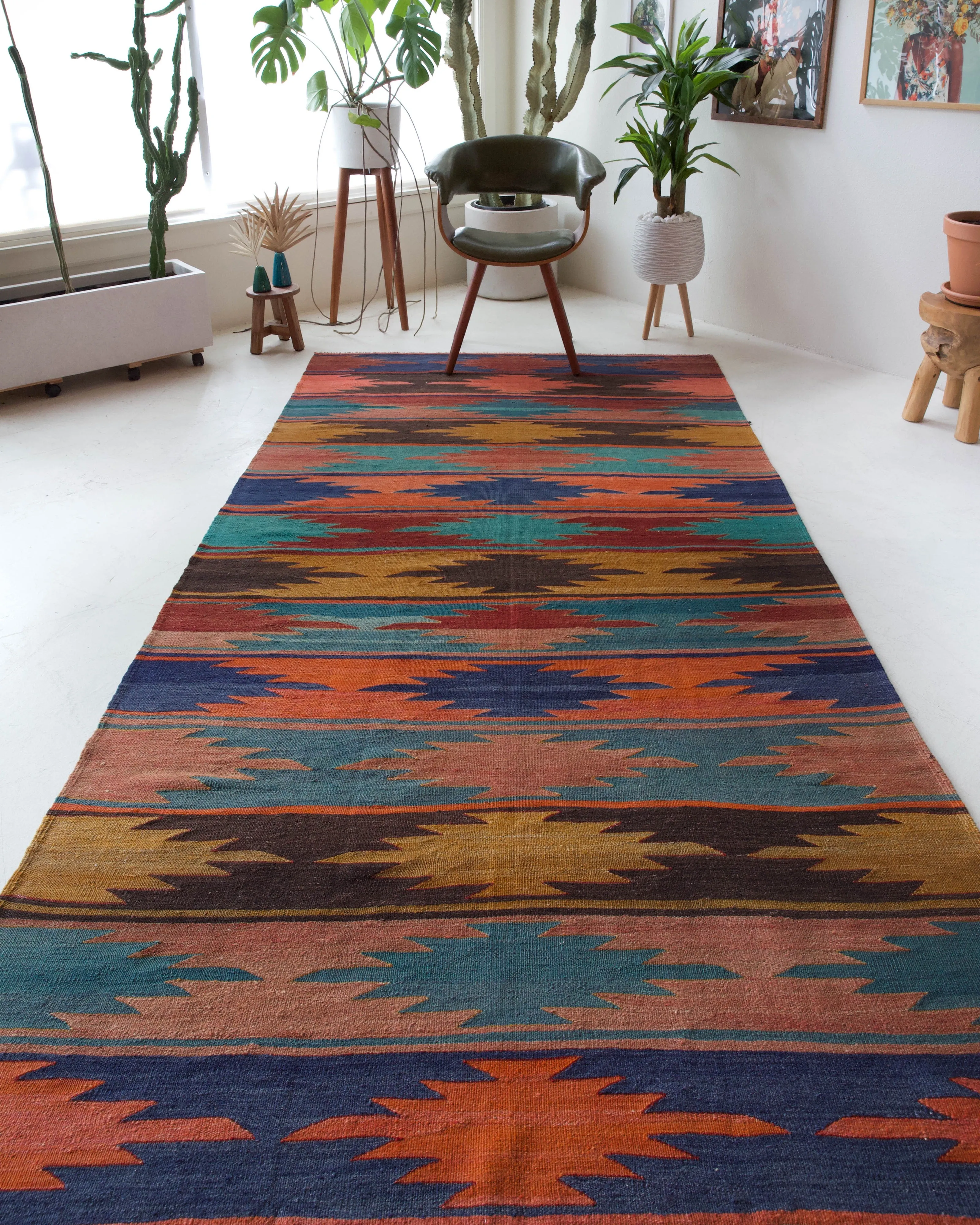 Vintage Afyon Kilim Rug 5'x10'3"