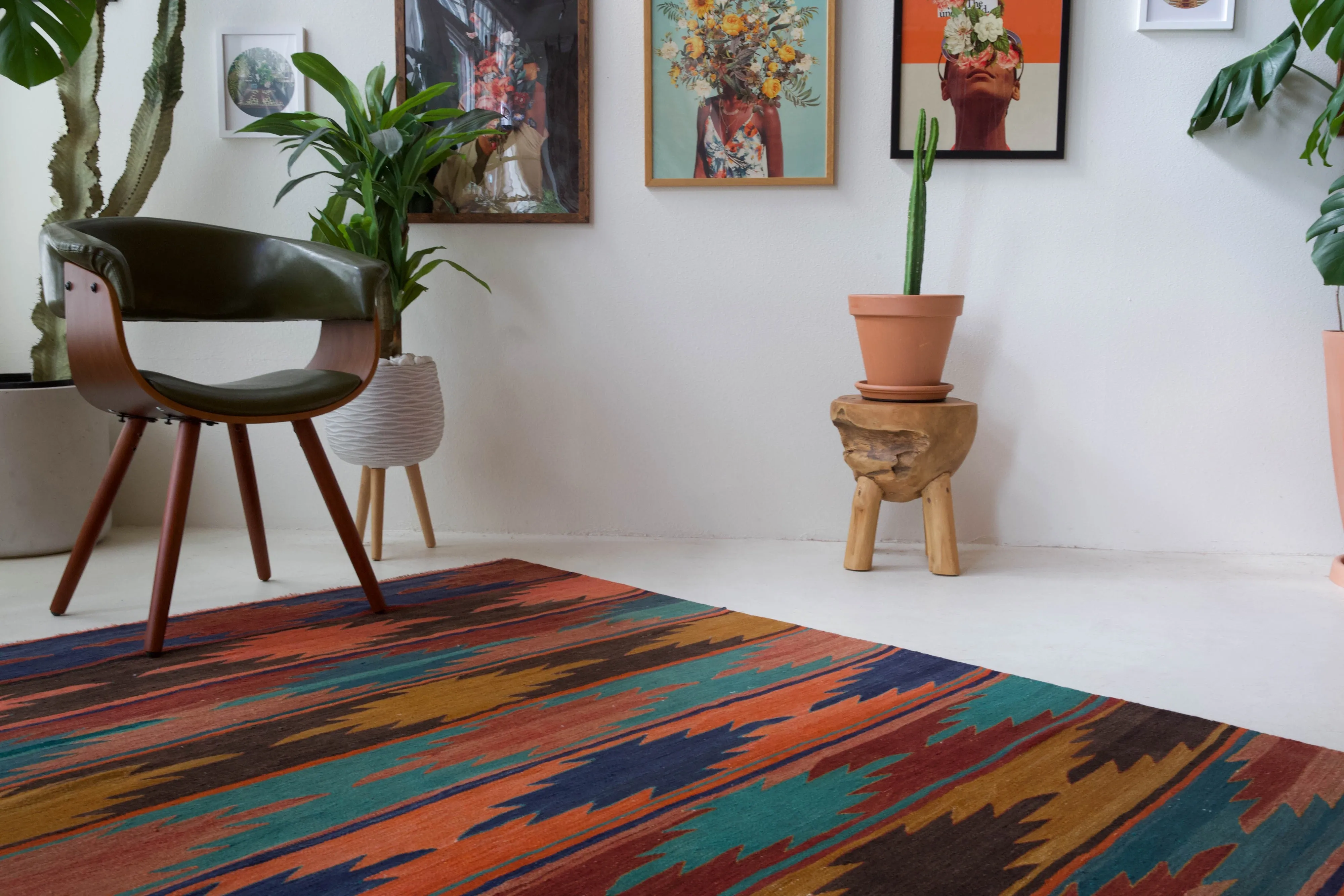 Vintage Afyon Kilim Rug 5'x10'3"