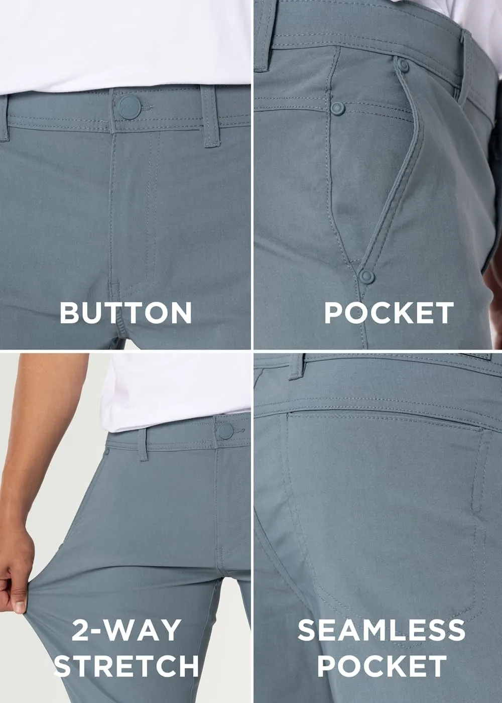 X RAY Stretch Slim Fit Golf Pants Men with Pockets - Tapered Lightweight Mens Golf Pants (Available in 30-38)