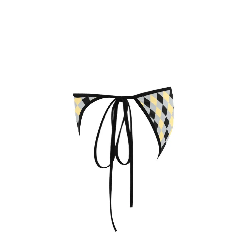 Yellow Argyle Check Bikini Bottom
