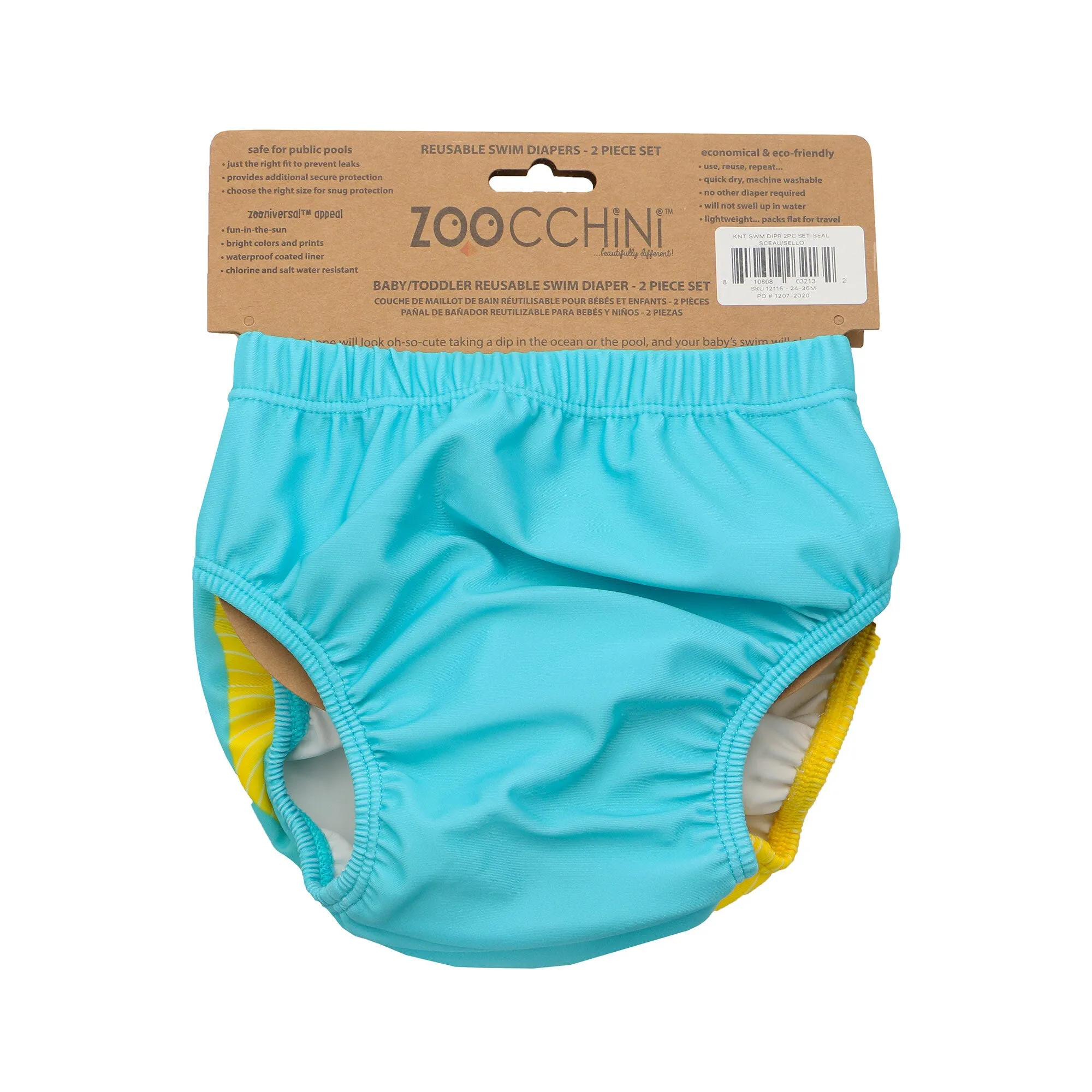 ZOOCCHINI - Knit Swim Diaper 2 Pc Set - Shark - 6-12M