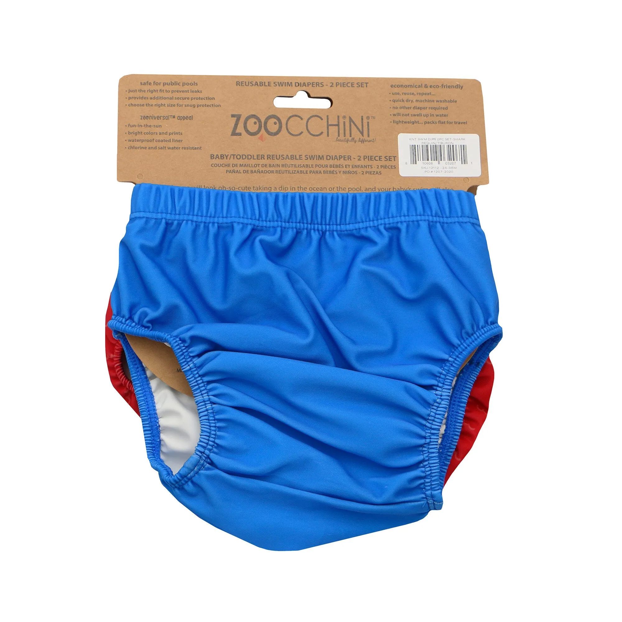 ZOOCCHINI - Knit Swim Diaper 2 Pc Set - Shark - 6-12M